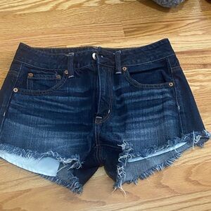 American Eagle Outfitters Dark Blue Denim Cutoff Jean Shorts